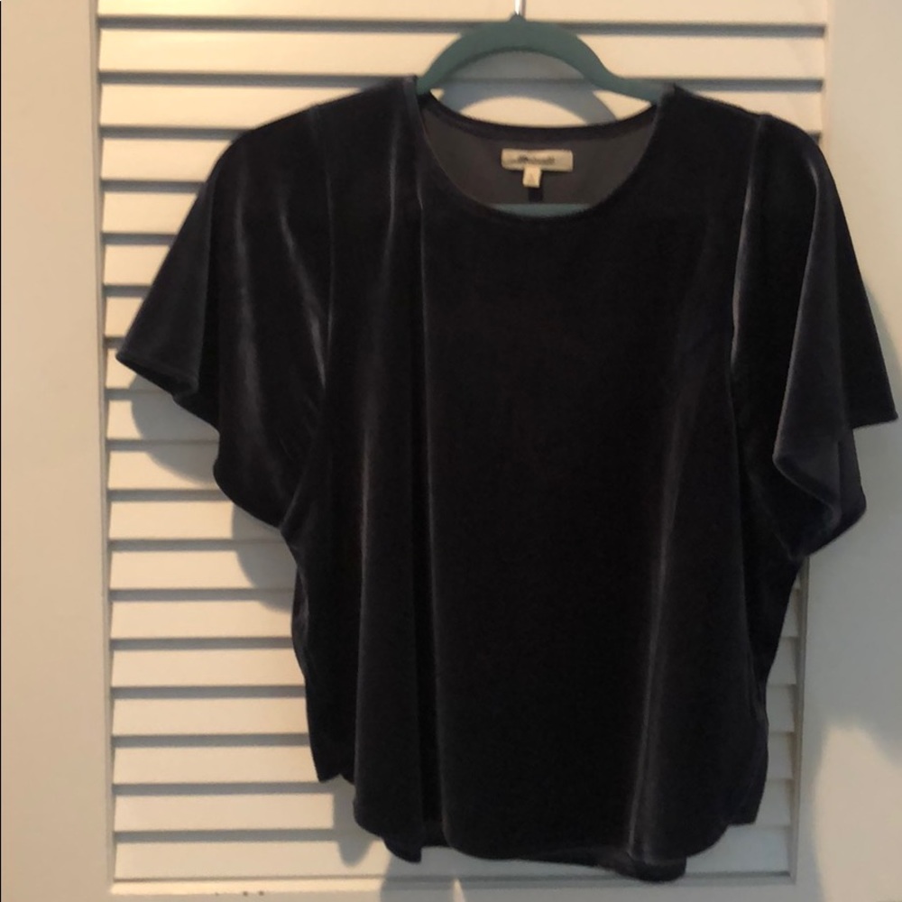 Velvet navy top. Never worn.